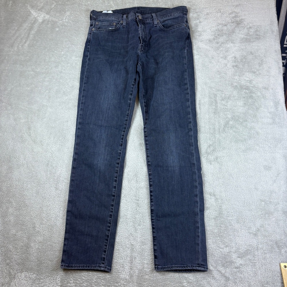 Levi's Jeans Men 33x32 (Fits 32x32) 511 Slim Dark Blue Whiskered Faded Stretch